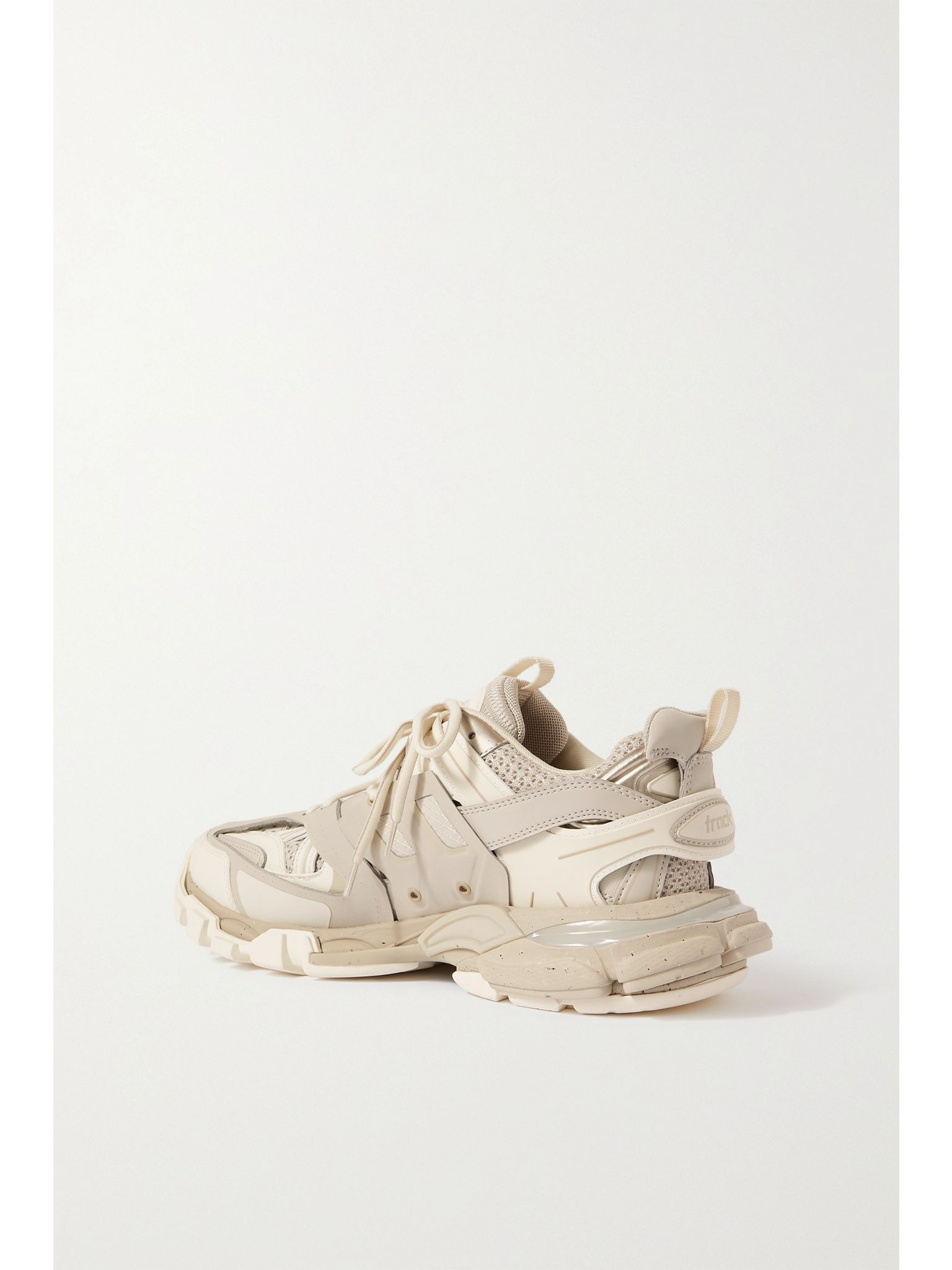 Track logo-detailed recycled mesh and rubber sneakers Beige - 3