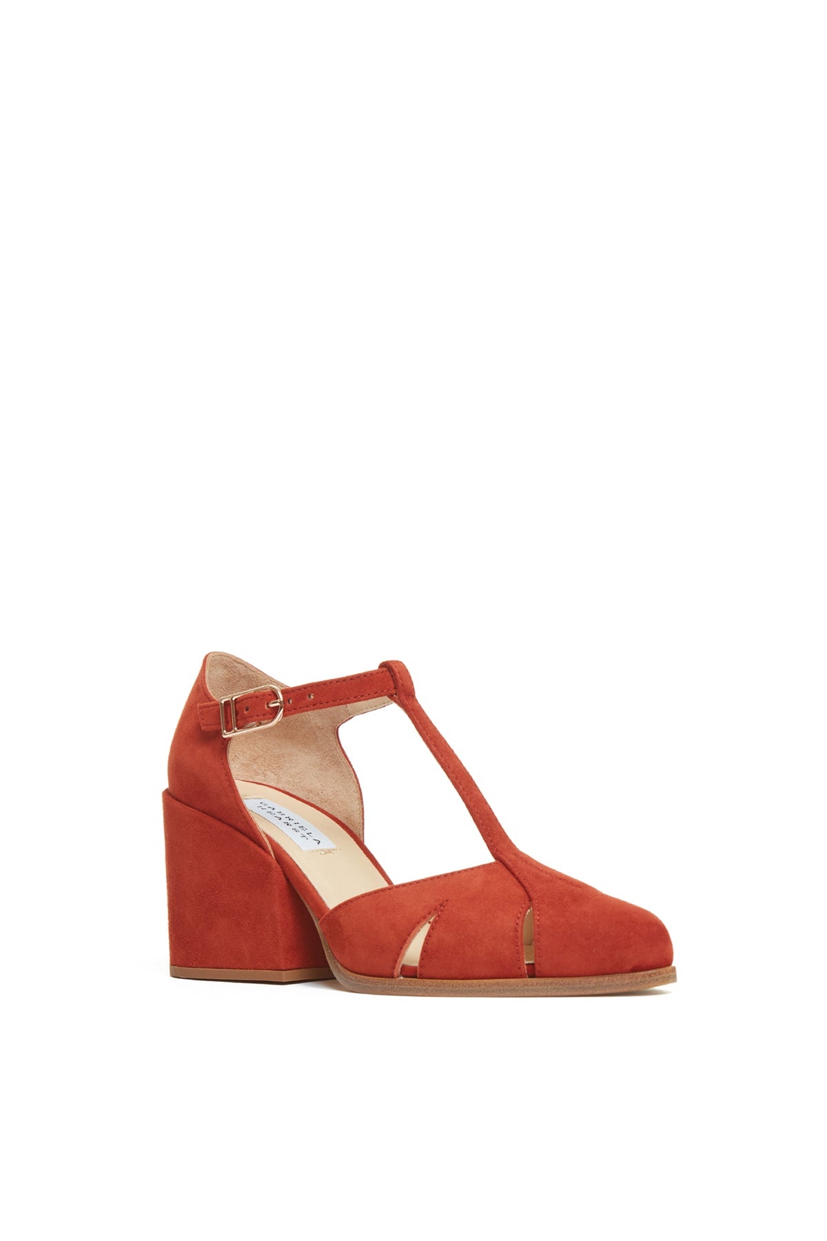 Hawes T-Strap Heel in Rust Suede - 2