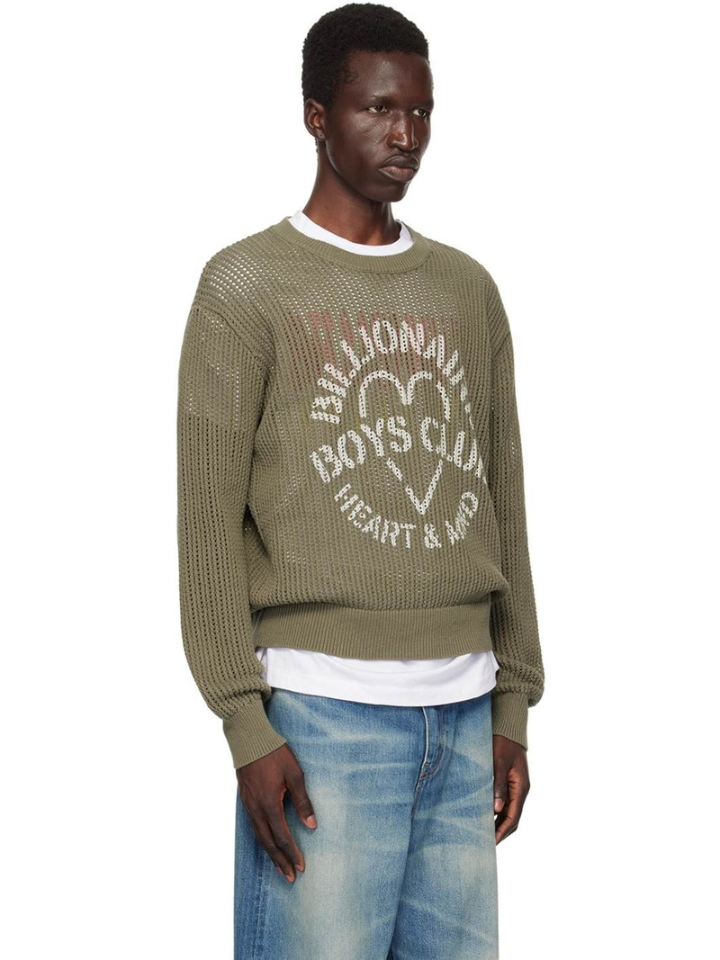 Khaki Heart & Mind Stencil Logo Sweater 2