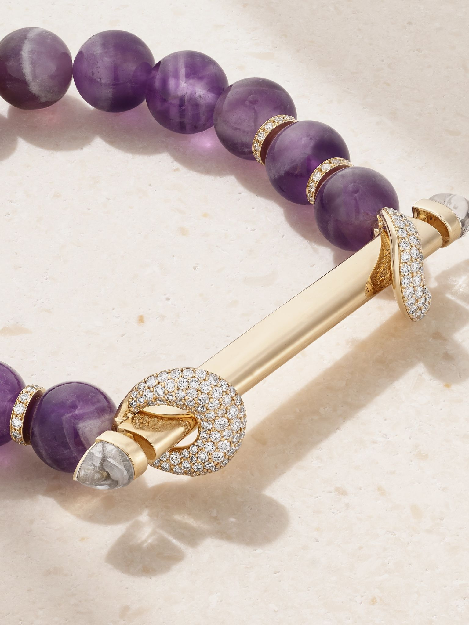 Chakra 18-karat gold multi-stone bracelet Purple - 3