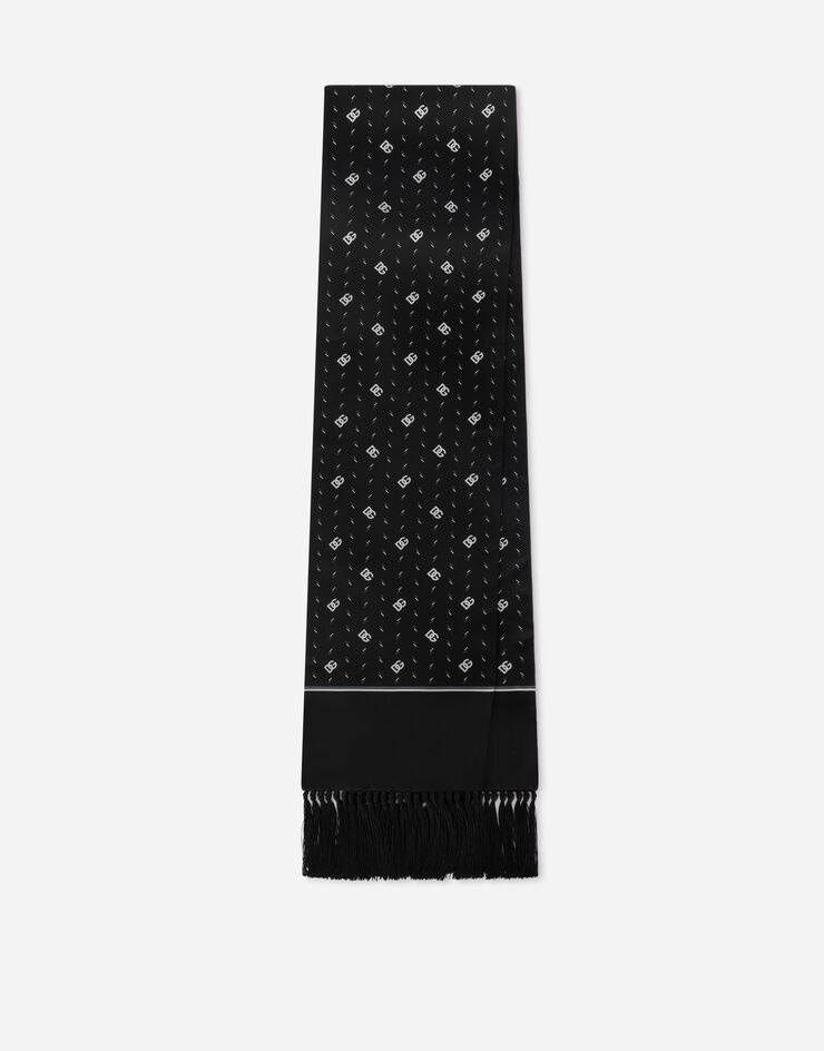 Silk scarf with DG logo print - 2