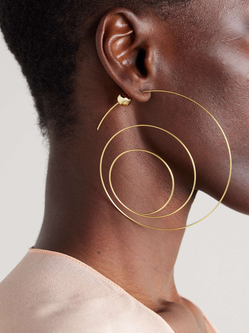 Alaïa Thin Spiral gold-tone earrings Gold outlook