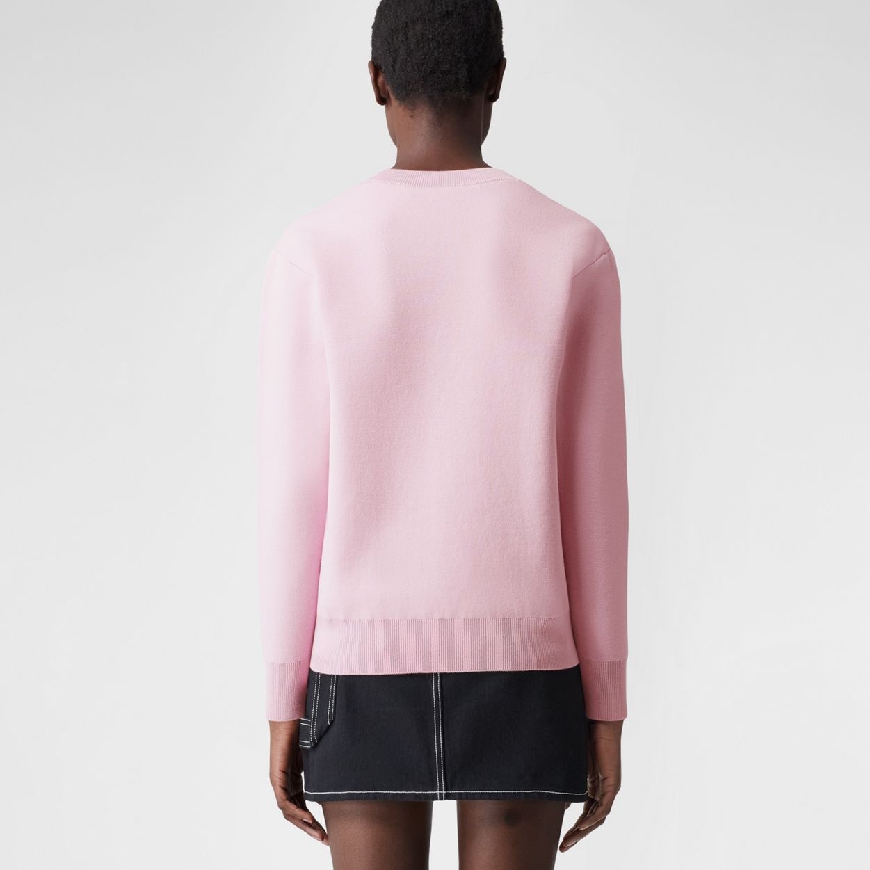 Letter Graphic Wool Blend Jacquard Sweater - 4