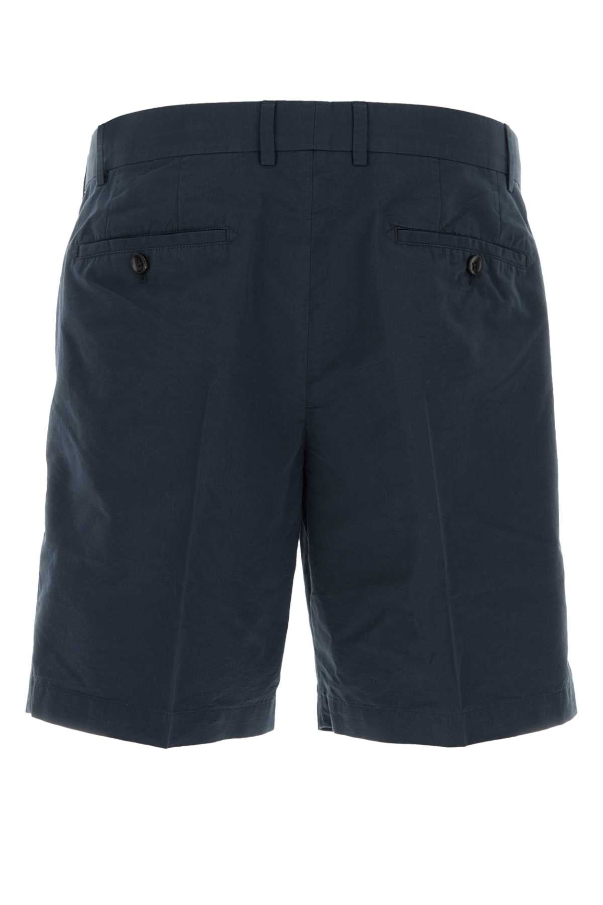 Tom Ford Men Navy Blue Cotton Blend Bermuda Shorts - 2