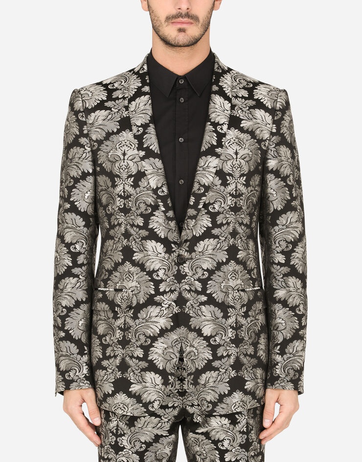 Floral jacquard Martini-fit suit - 4