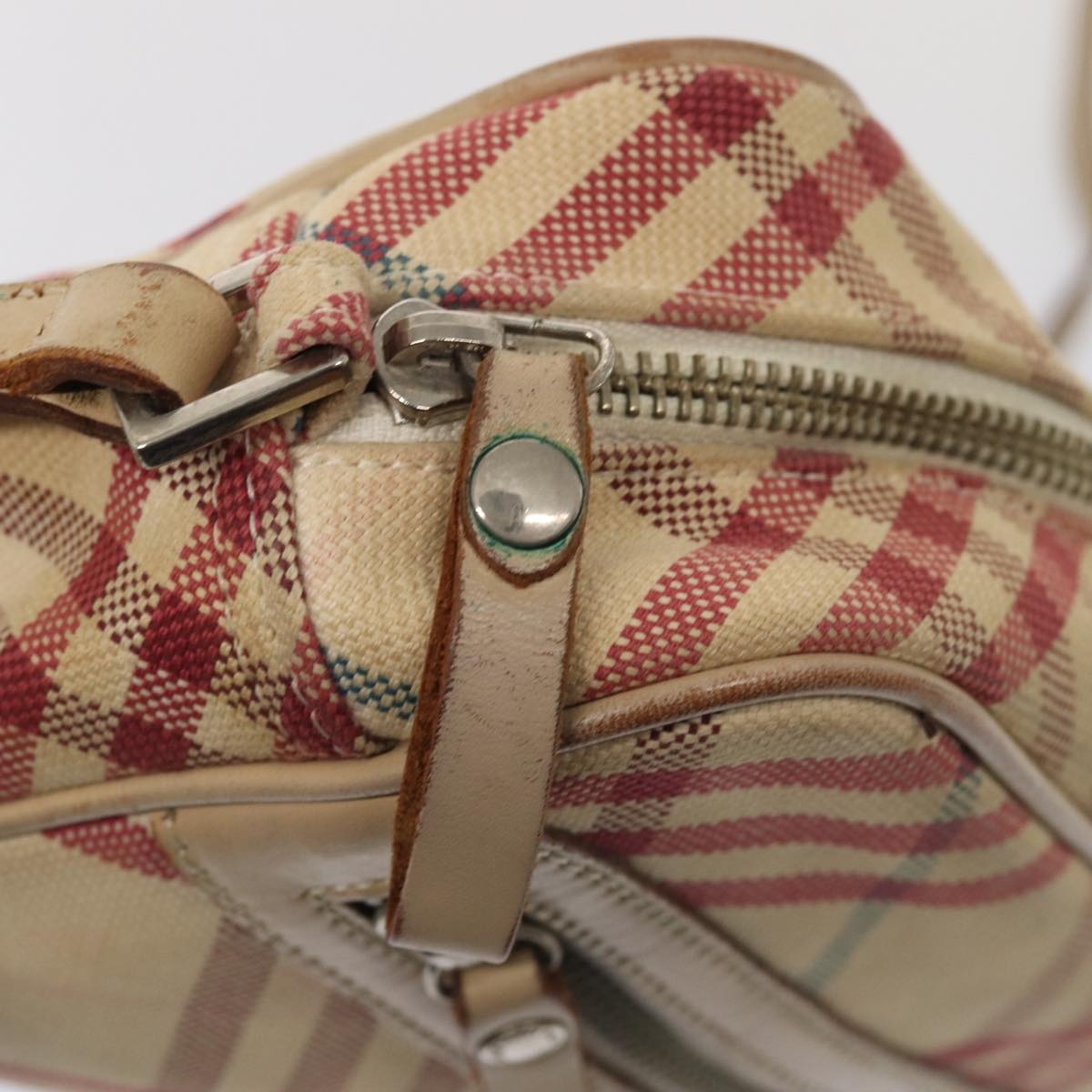 Burberry Nova Check Blue Label Shoulder Bag Canvas Beige Red - 11