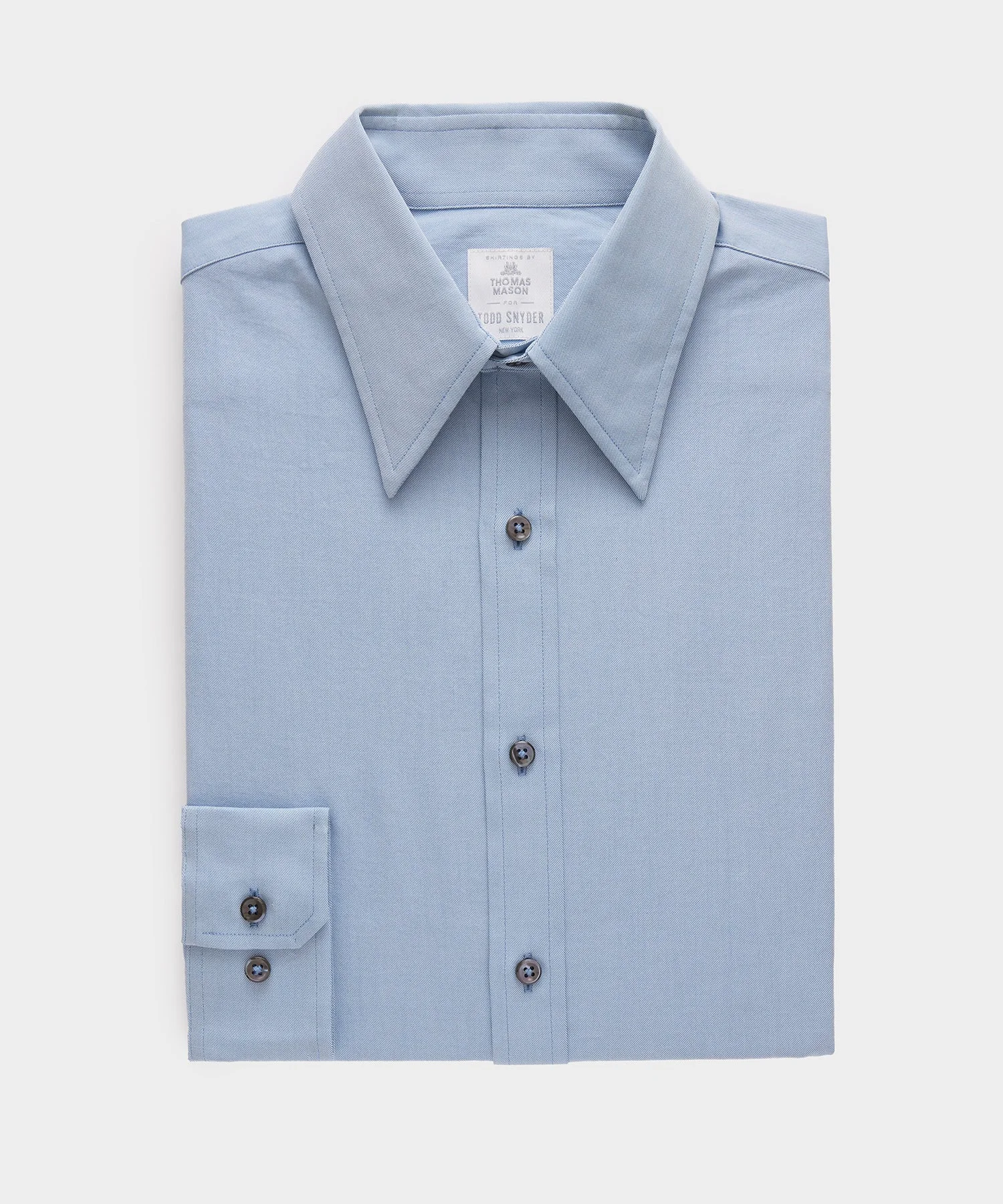 Slim Twill Long Collar Dress Shirt - 1