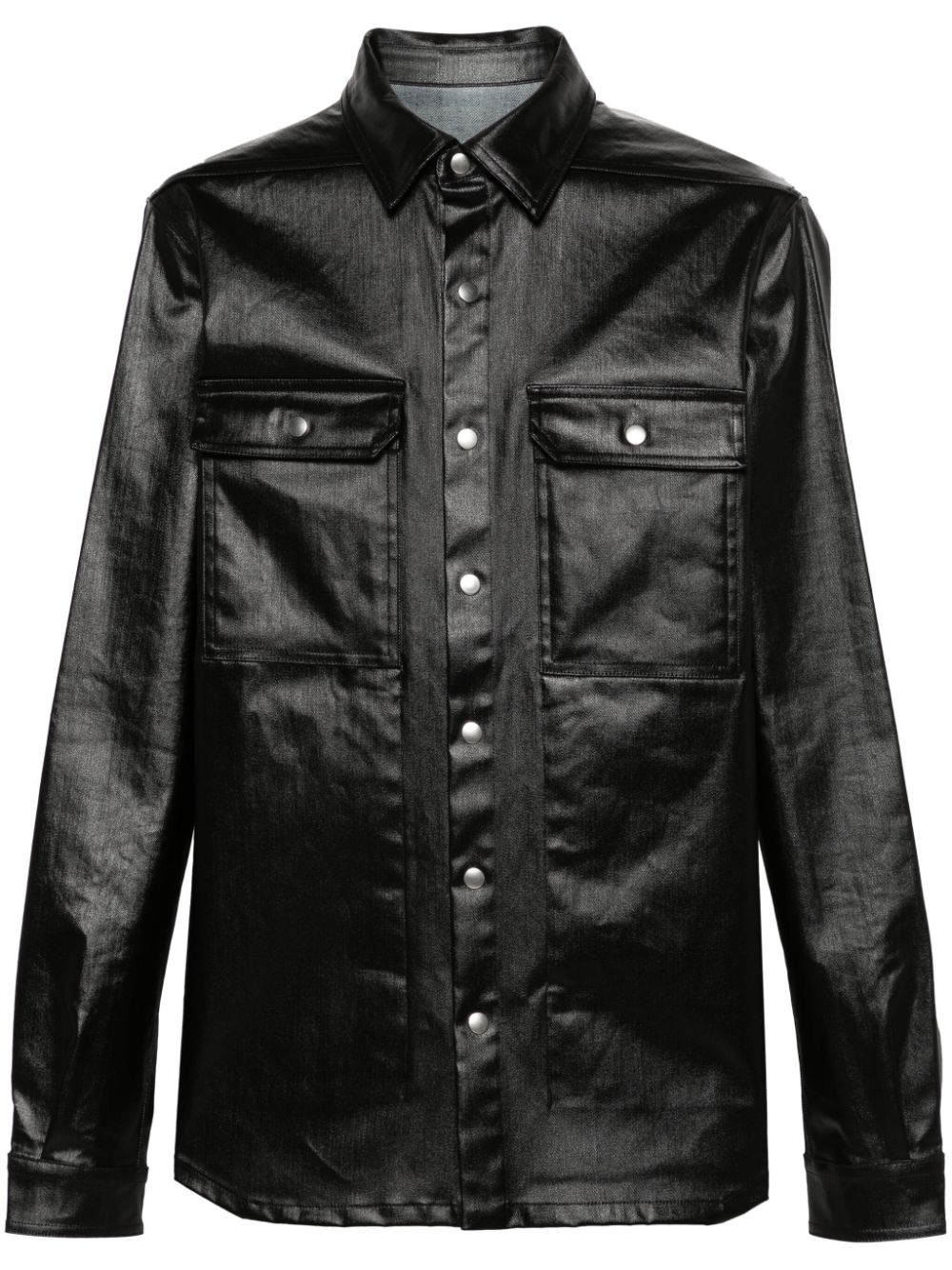 coated denim shirt jacket - 1