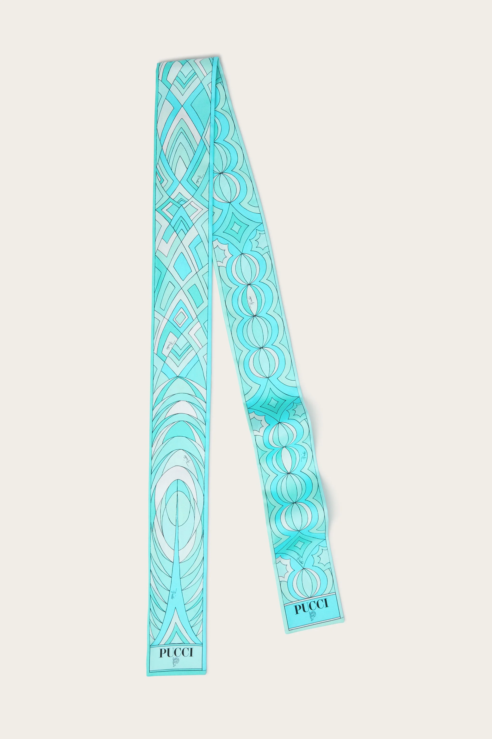 VOLUTE AND COLLANE PRINT SILK TWILL SCARF - 1