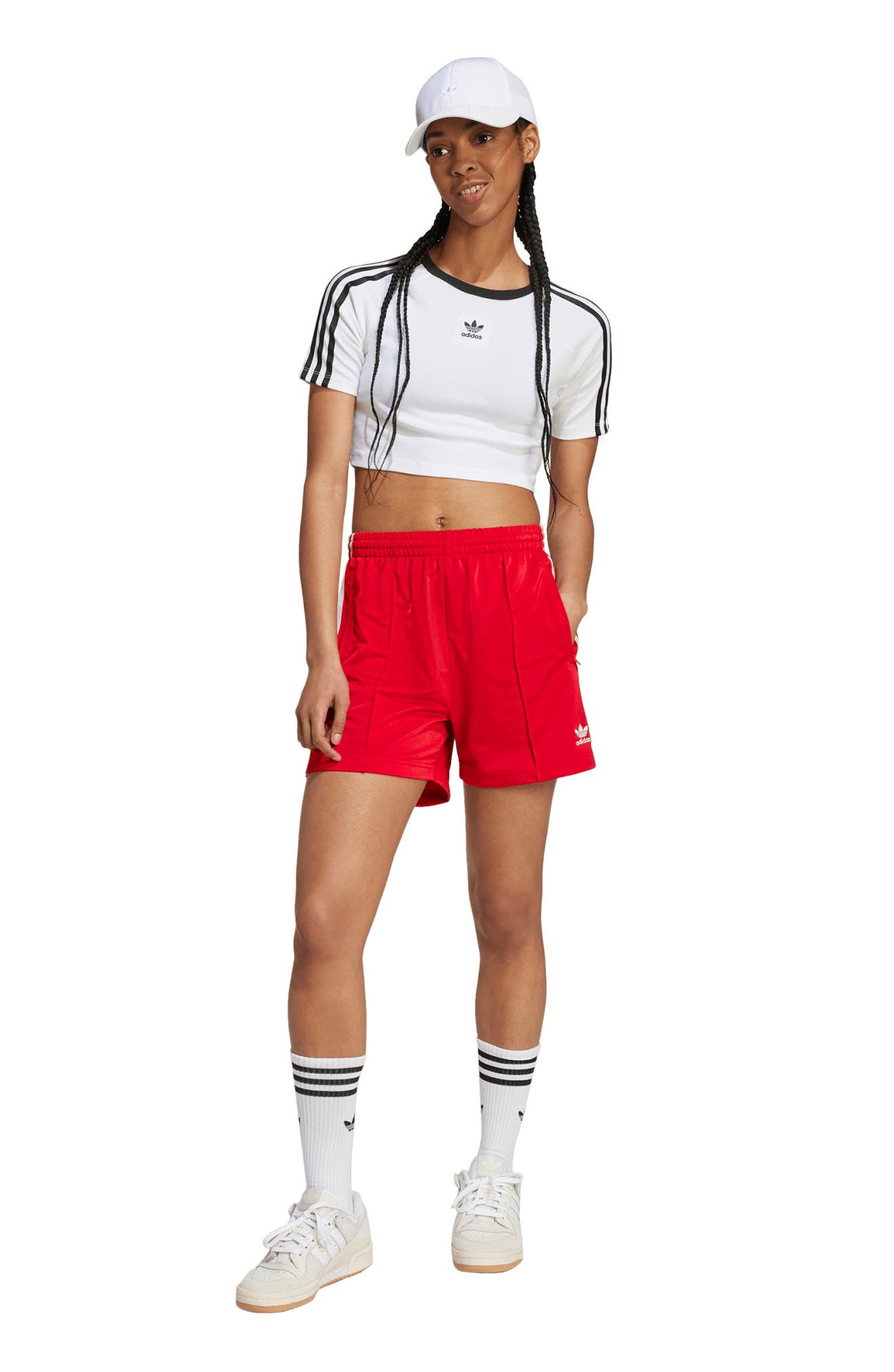 adidas Firebird Recycled Polyester Shorts in Betsca/whi at Nordstrom - 6