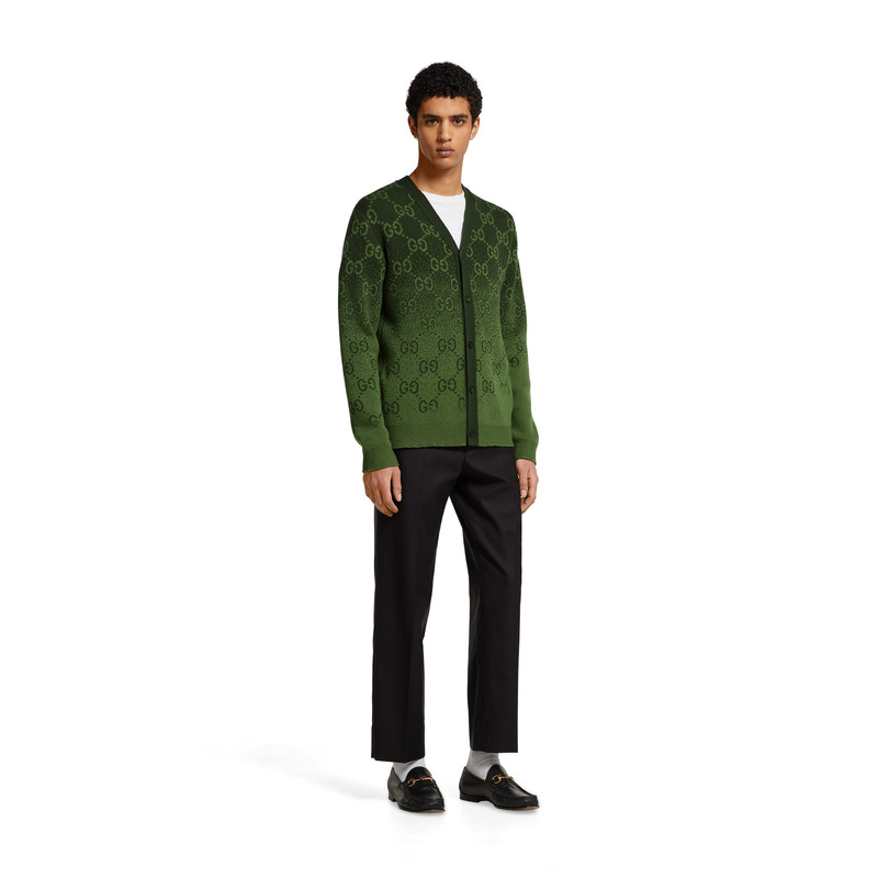 GUCCI GG wool jacquard cardigan outlook