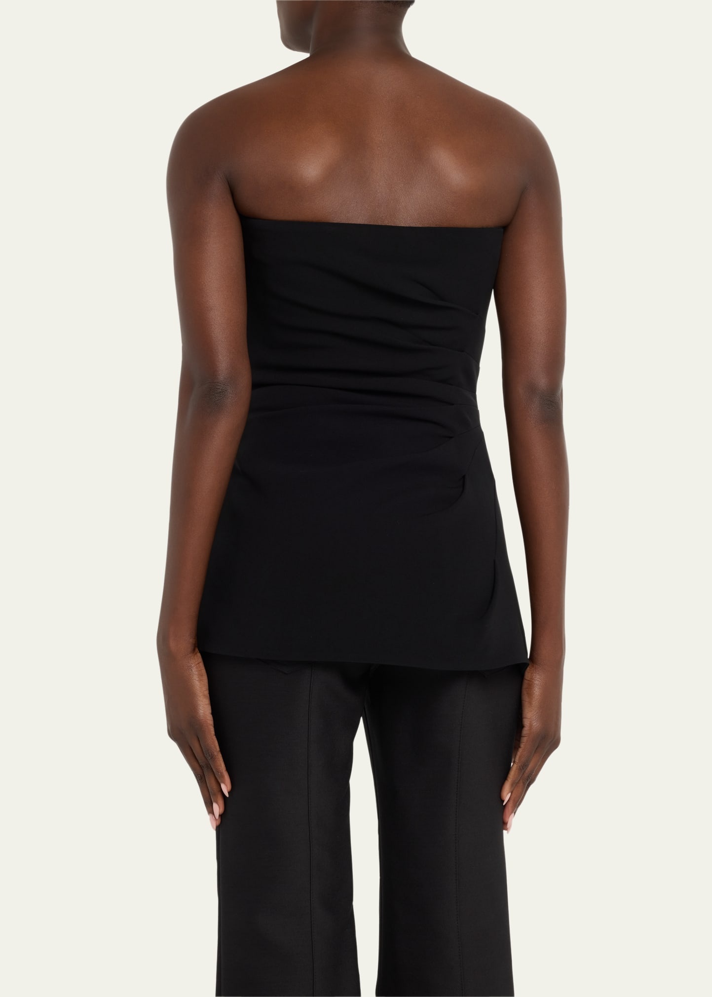 Gathered Crepe Strapless Top - 3