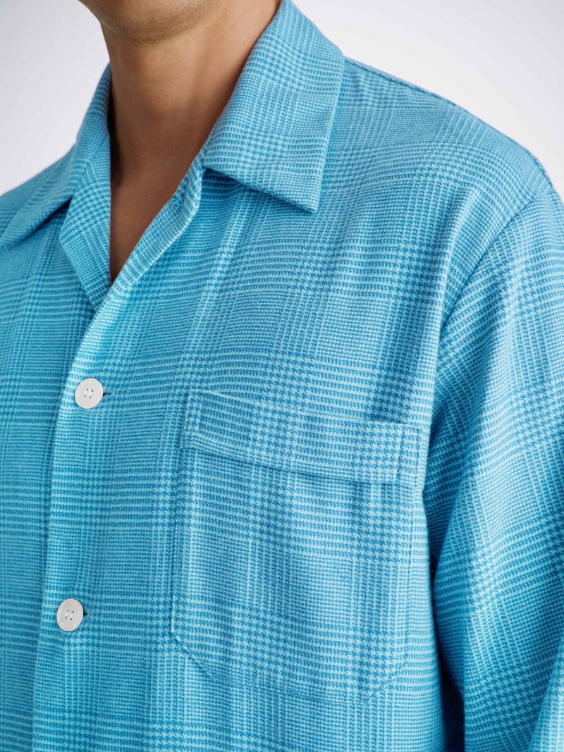 Men's Classic Fit Pyjamas Kelburn 34 Brushed Cotton Blue - 5