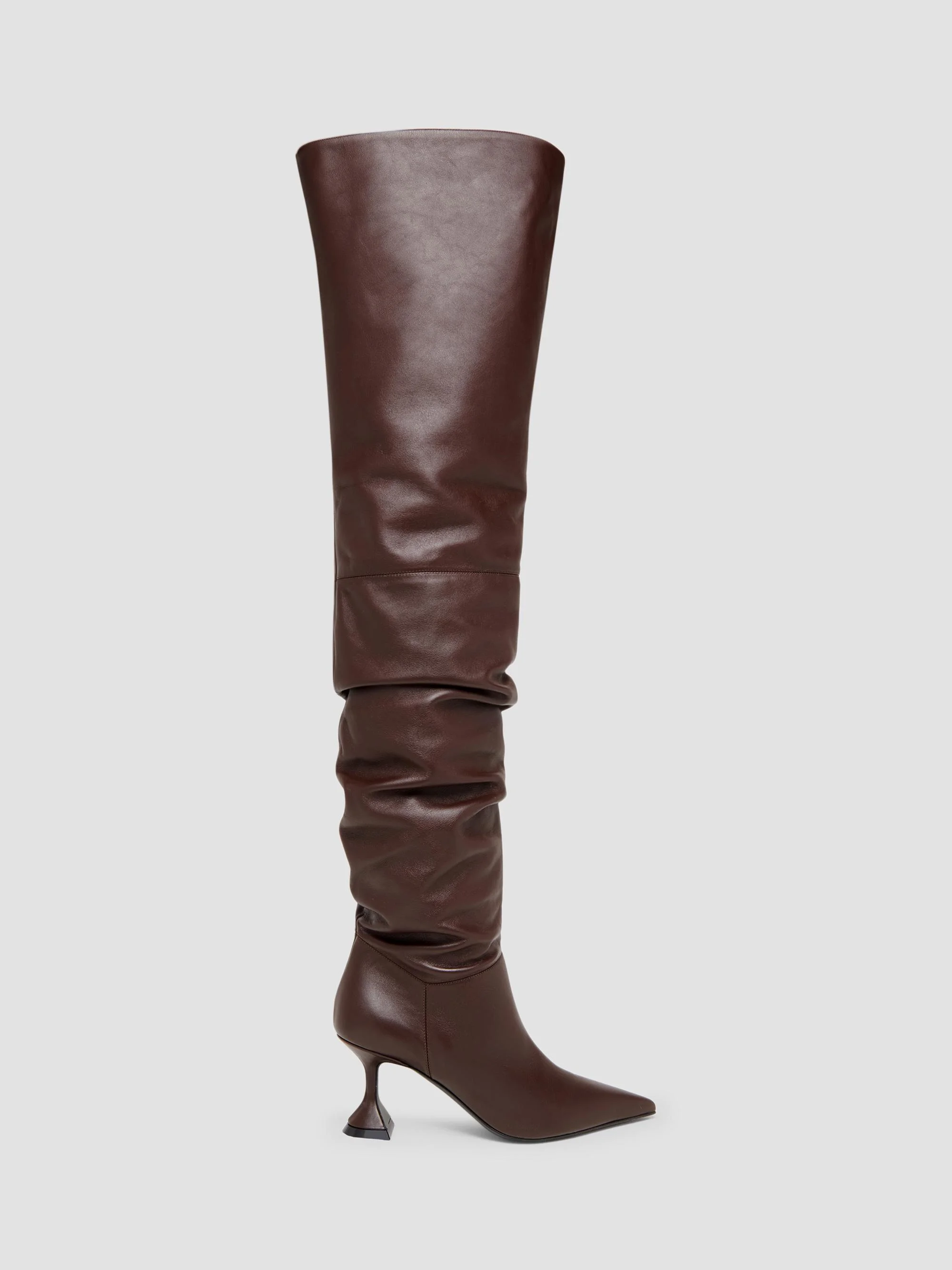 Women's Olivia 70MM Leather Over-The-Knee Boots - Coffee Nappa - 1