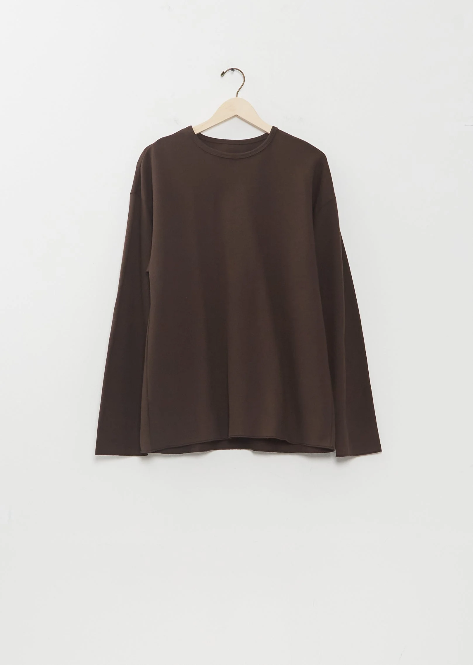 Marine Heavy Mesh Cotton T-Shirt — Brown - 1