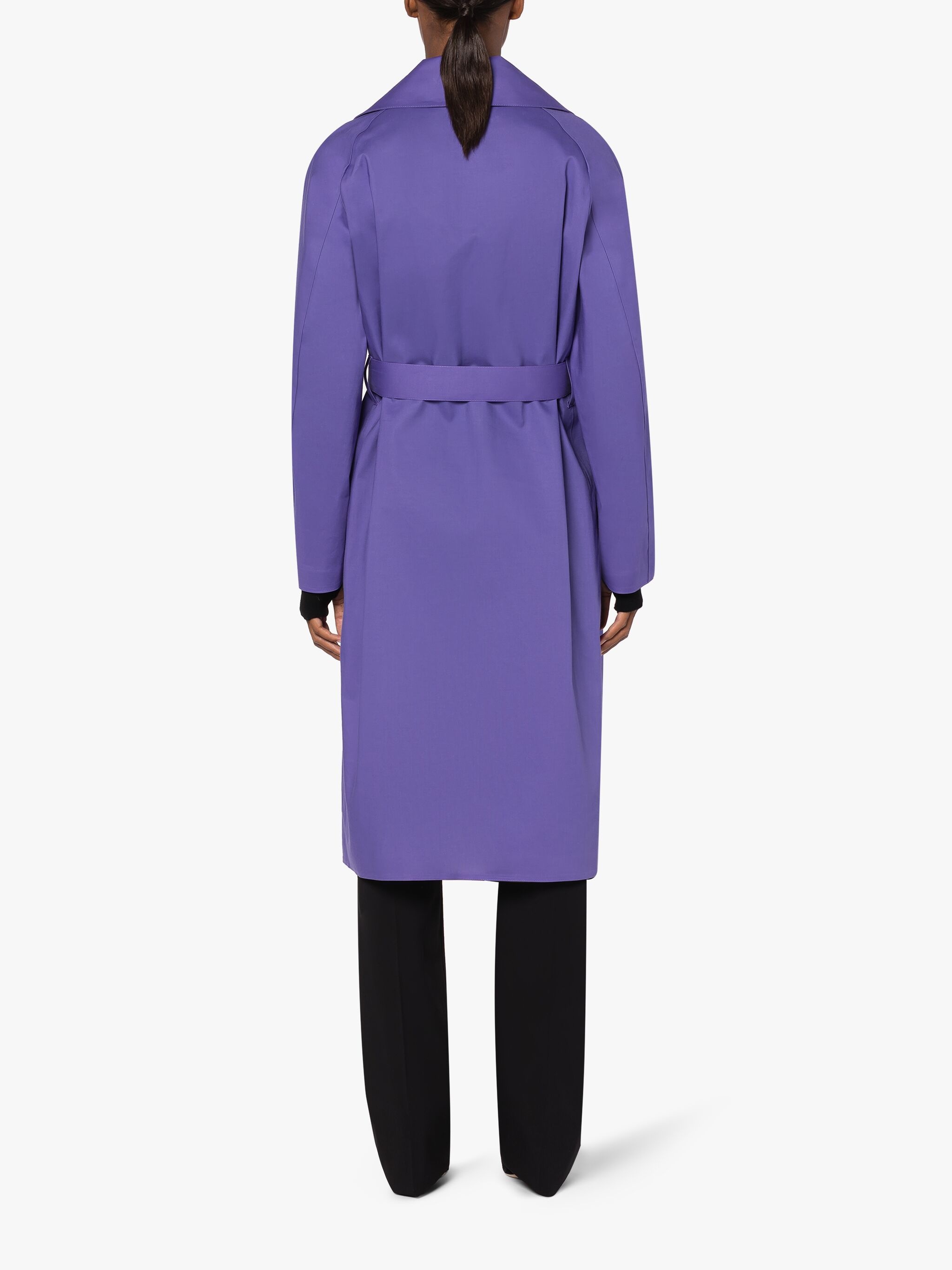 KINTORE PURPLE BONDED COTTON TRENCH COAT - 4