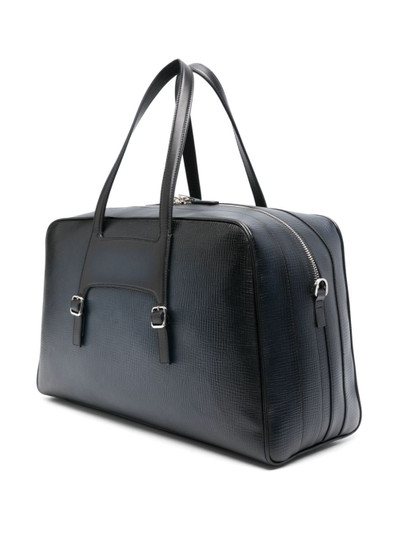 Santoni logo-stamp leather luggage bag outlook