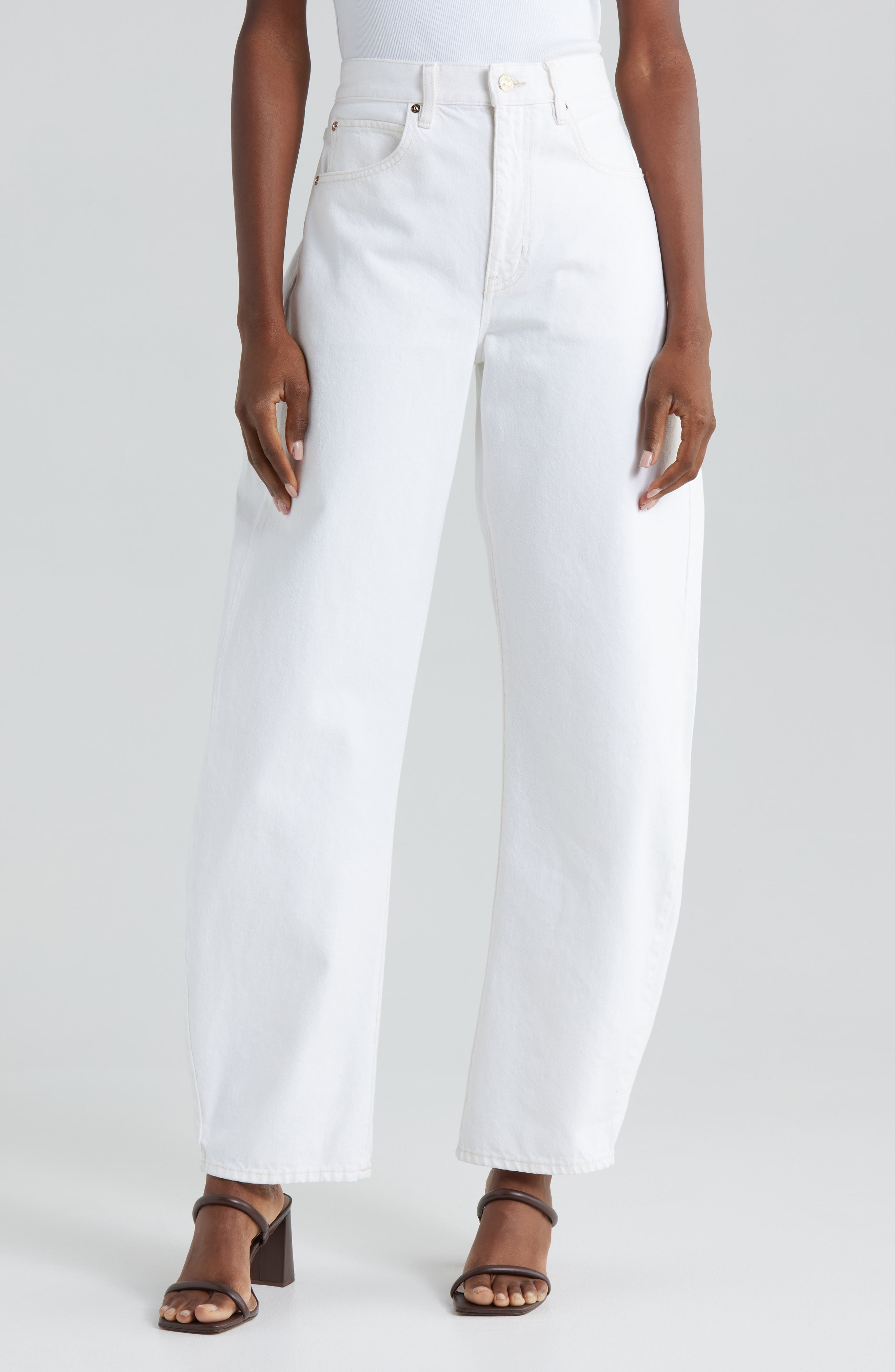 FRAME The Bubble Baggy Jeans in Au Natural Clean at Nordstrom - 1