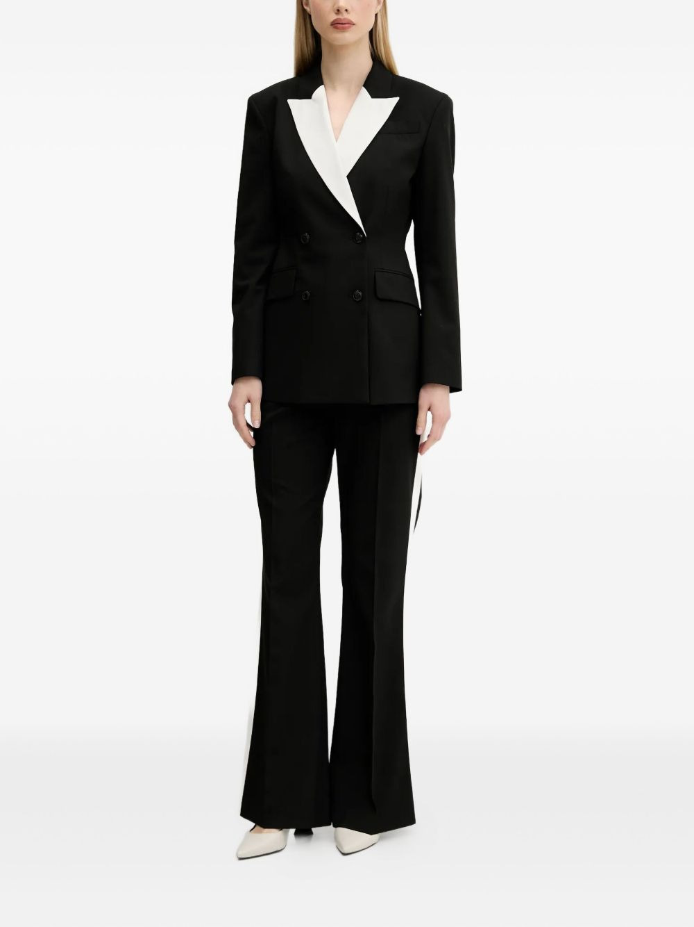 side-stripe flared trousers - 2