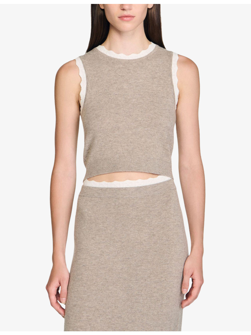 Contrast-Trim Wool and Cashmere Top - 3
