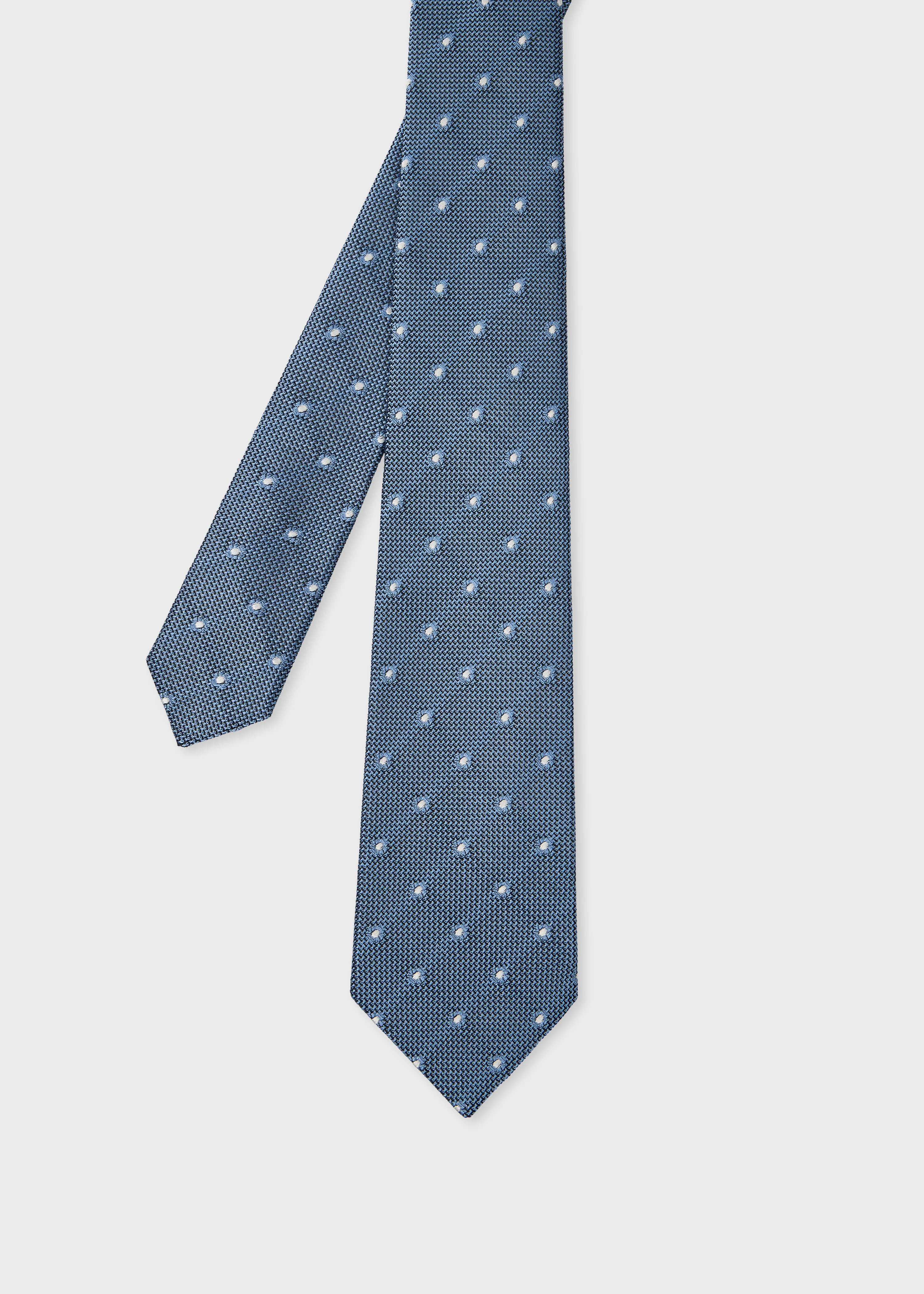 Blue Silk 'Dots' Tie - 1
