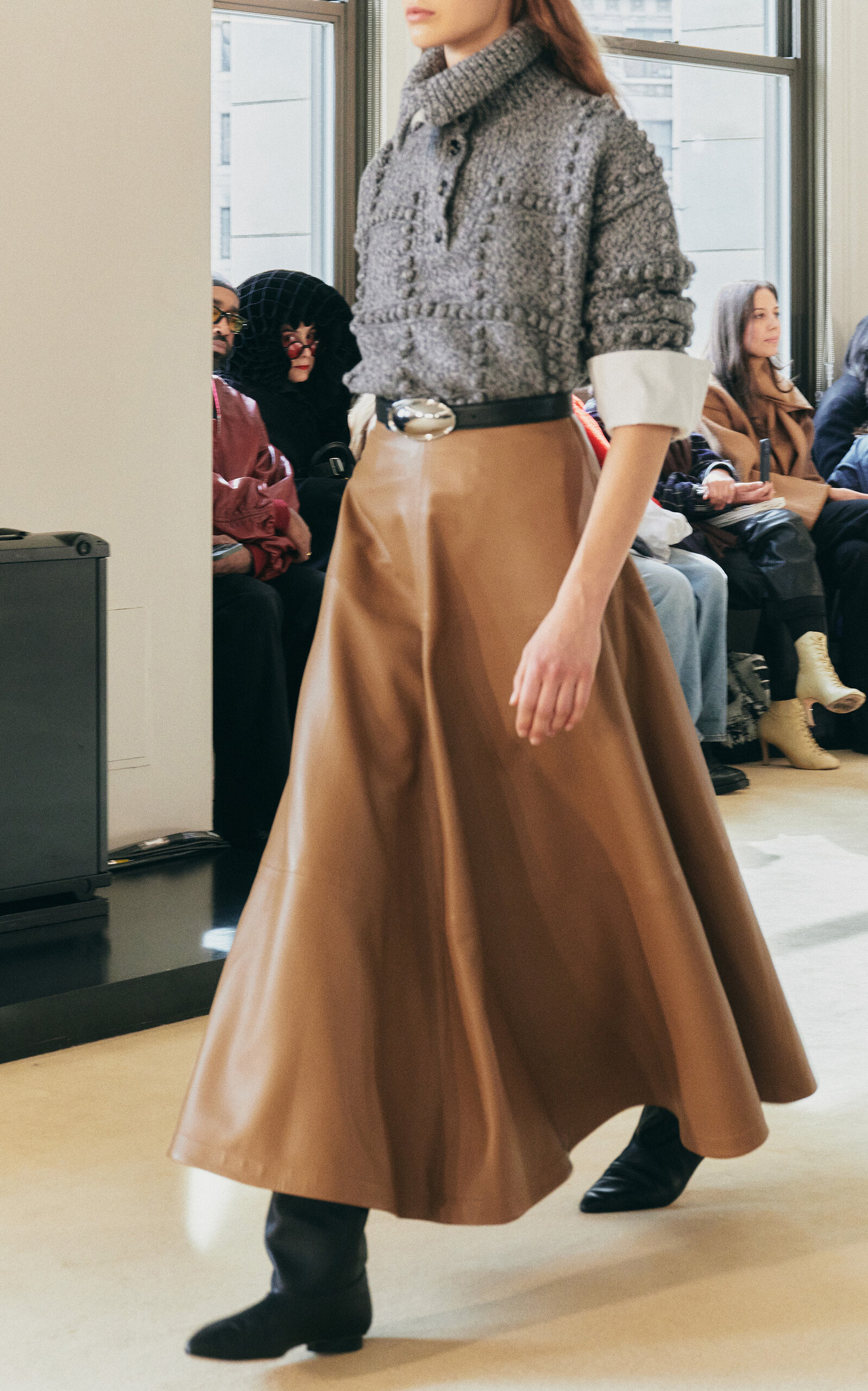 Varda Leather Midi Skirt brown - 5