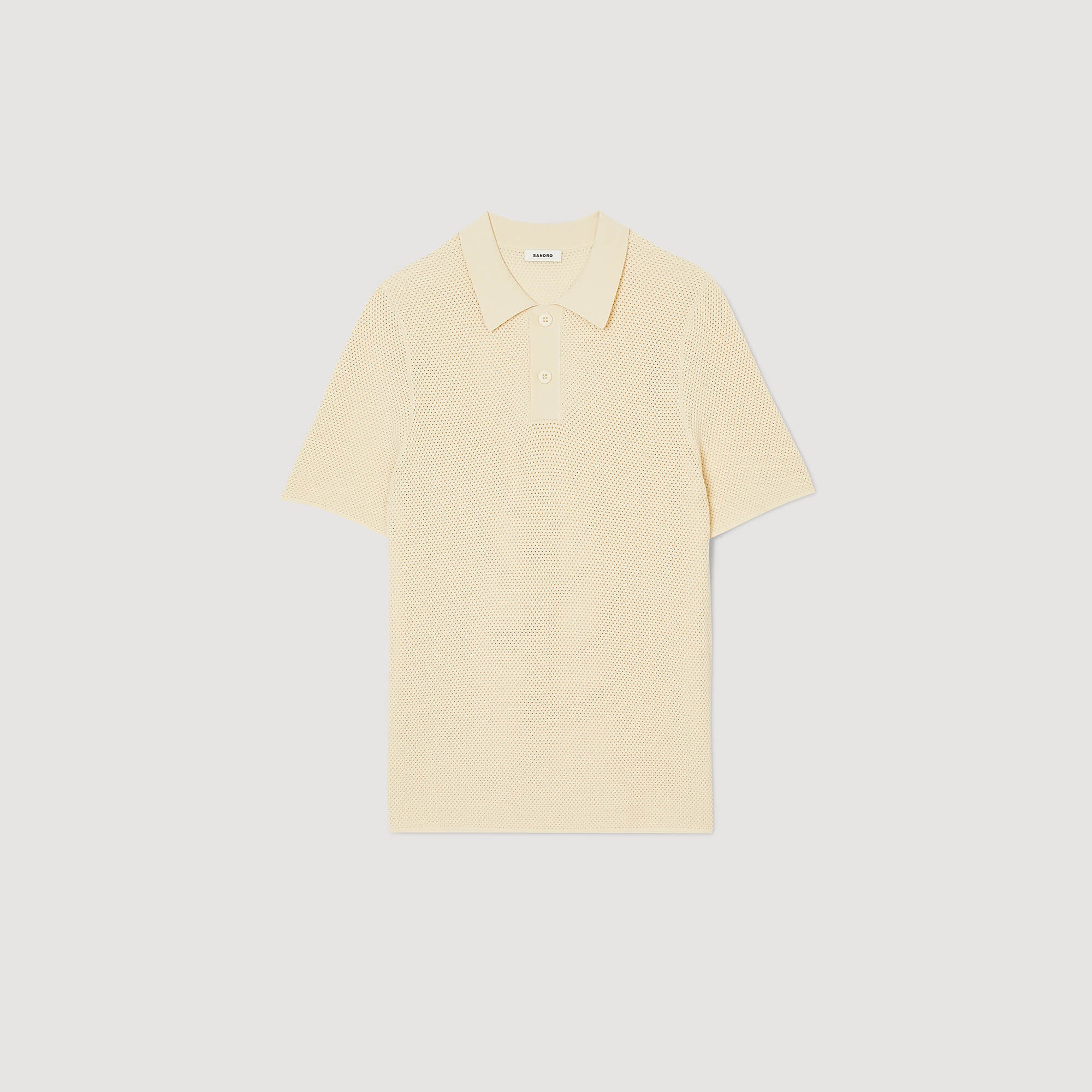OPENWORK KNIT POLO SHIRT - 1