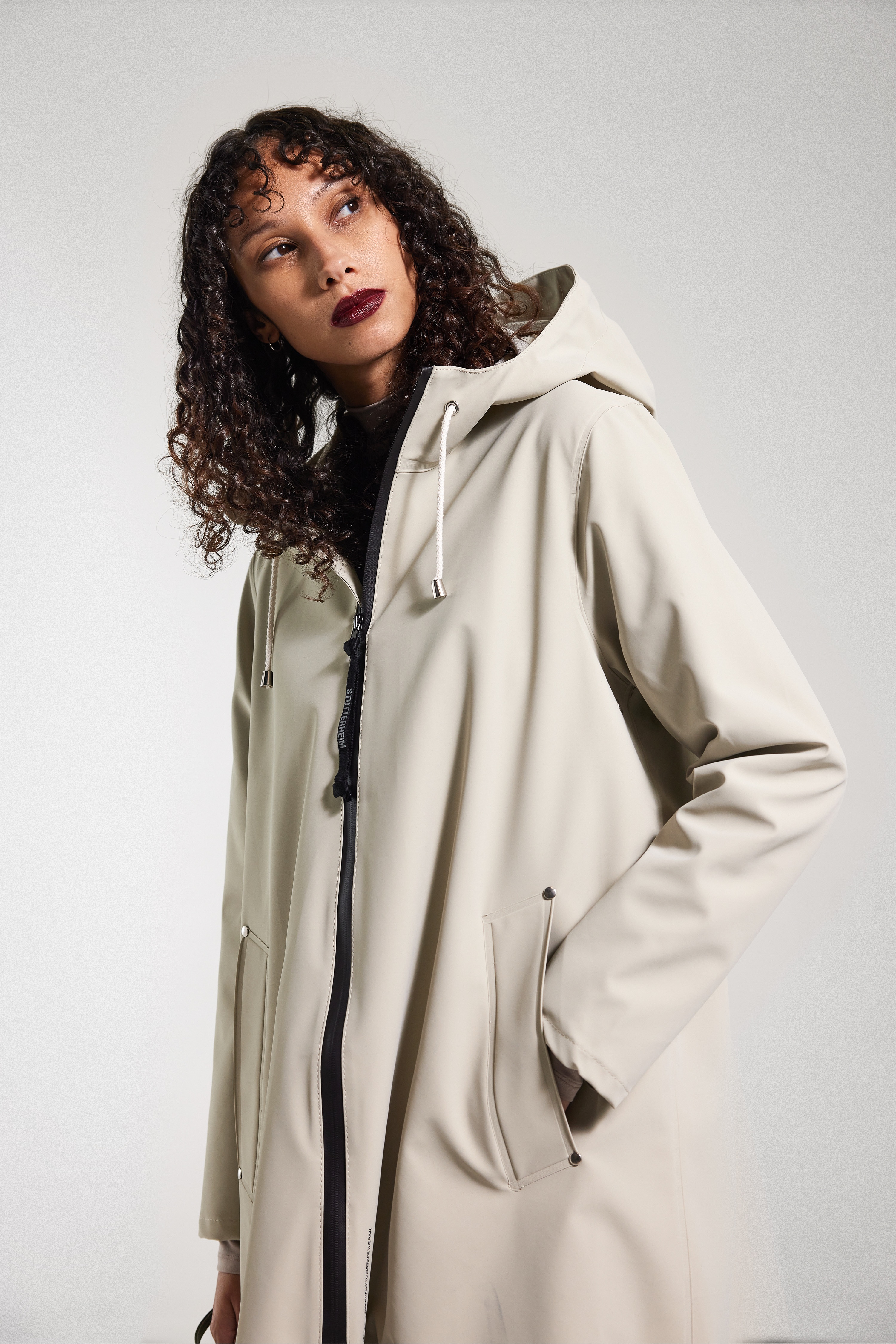 Mosebacke Lightweight Zip Matte Raincoat Pelican - 4