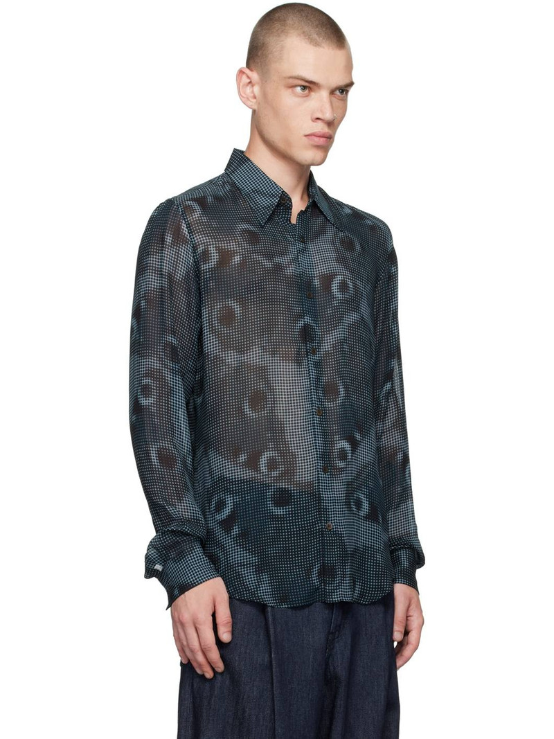 Dries Van Noten Navy Tight Fit Shirt outlook