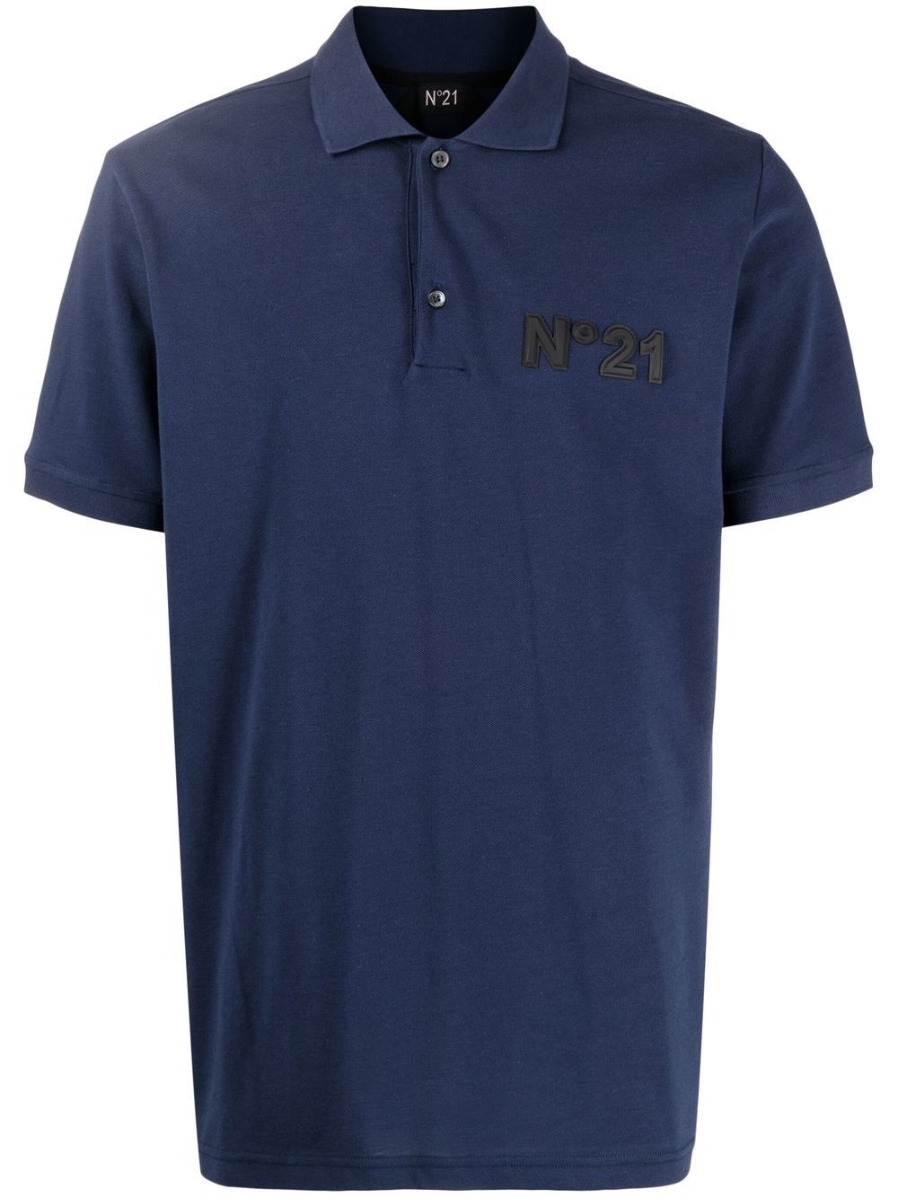 logo-patch polo shirt - 1