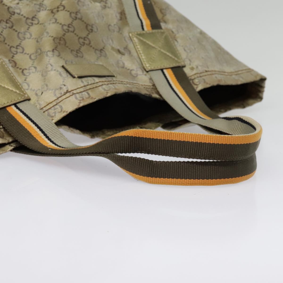 GUCCI GG Canvas Sherry Line Tote Bag Coated Canvas Gold Orange - 12