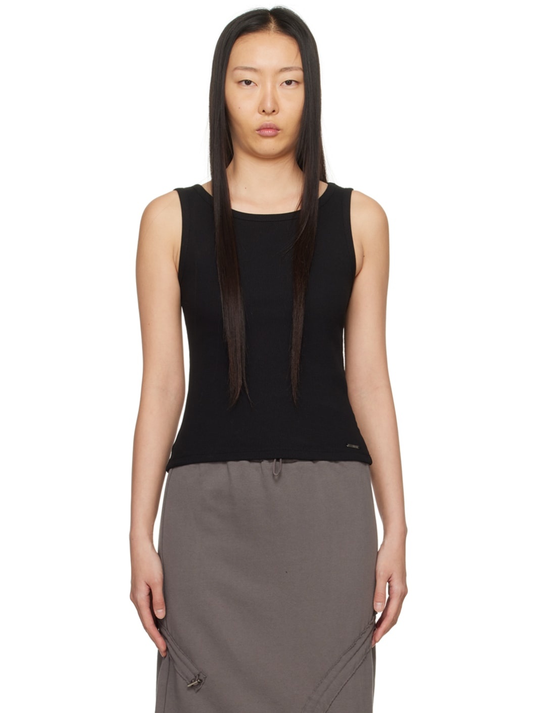 Black Cut Out Tank Top - 1