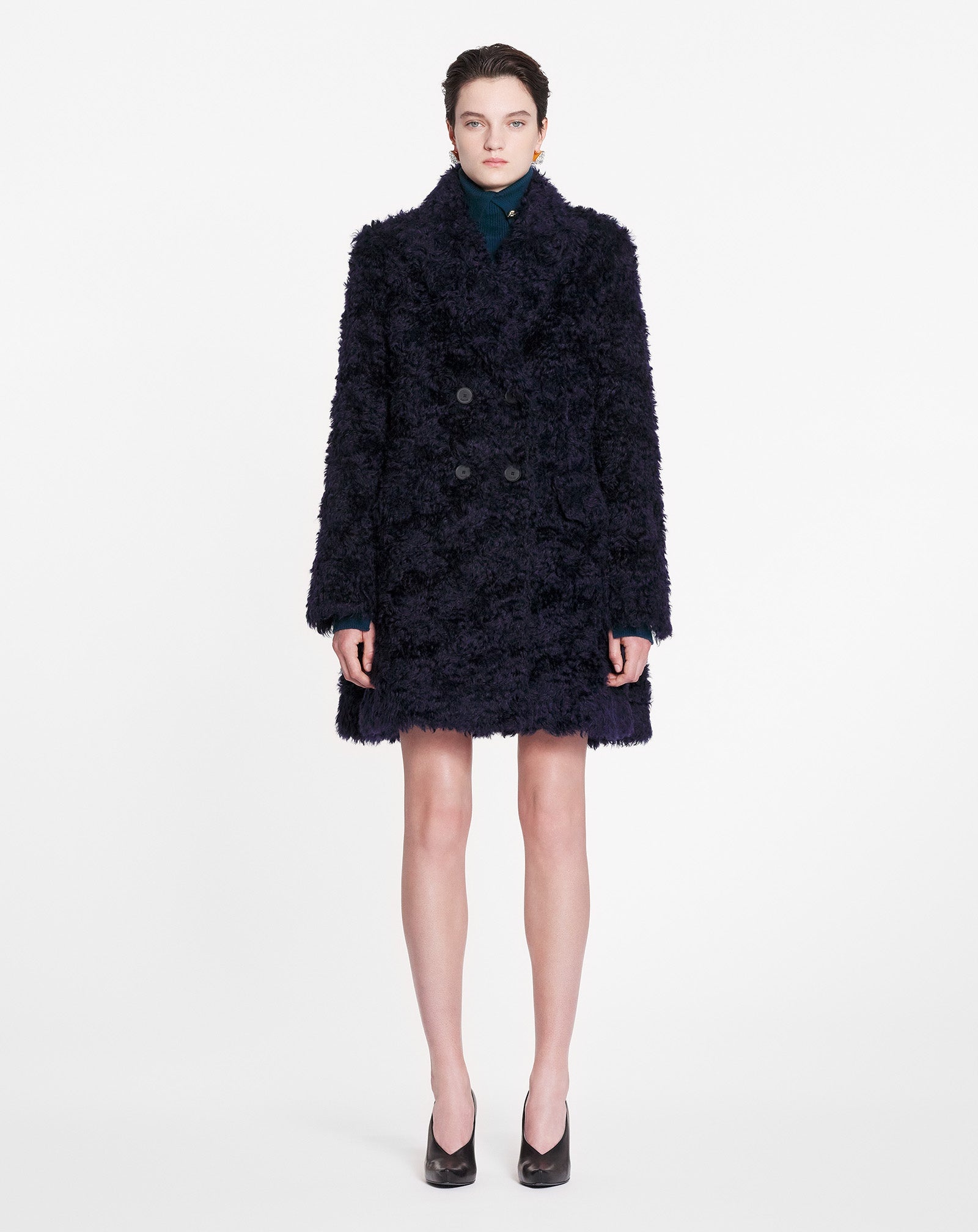FAUX PUDDLE PEA COAT - 1
