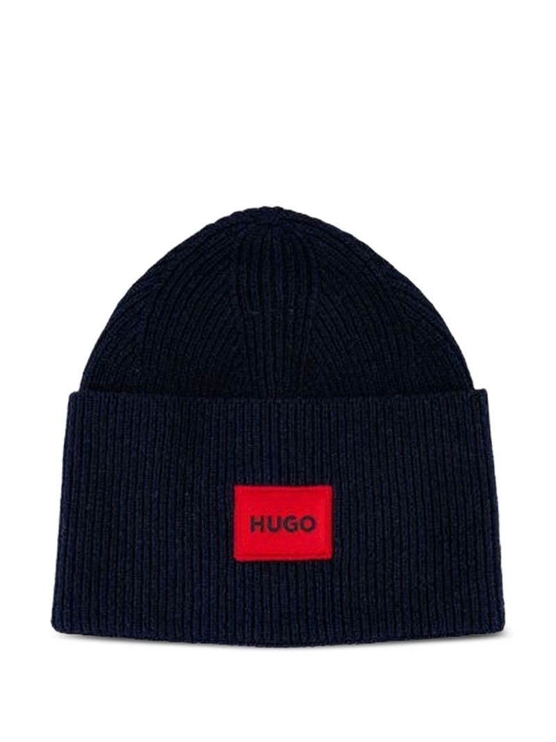 BOSS ribbed patch beanie outlook