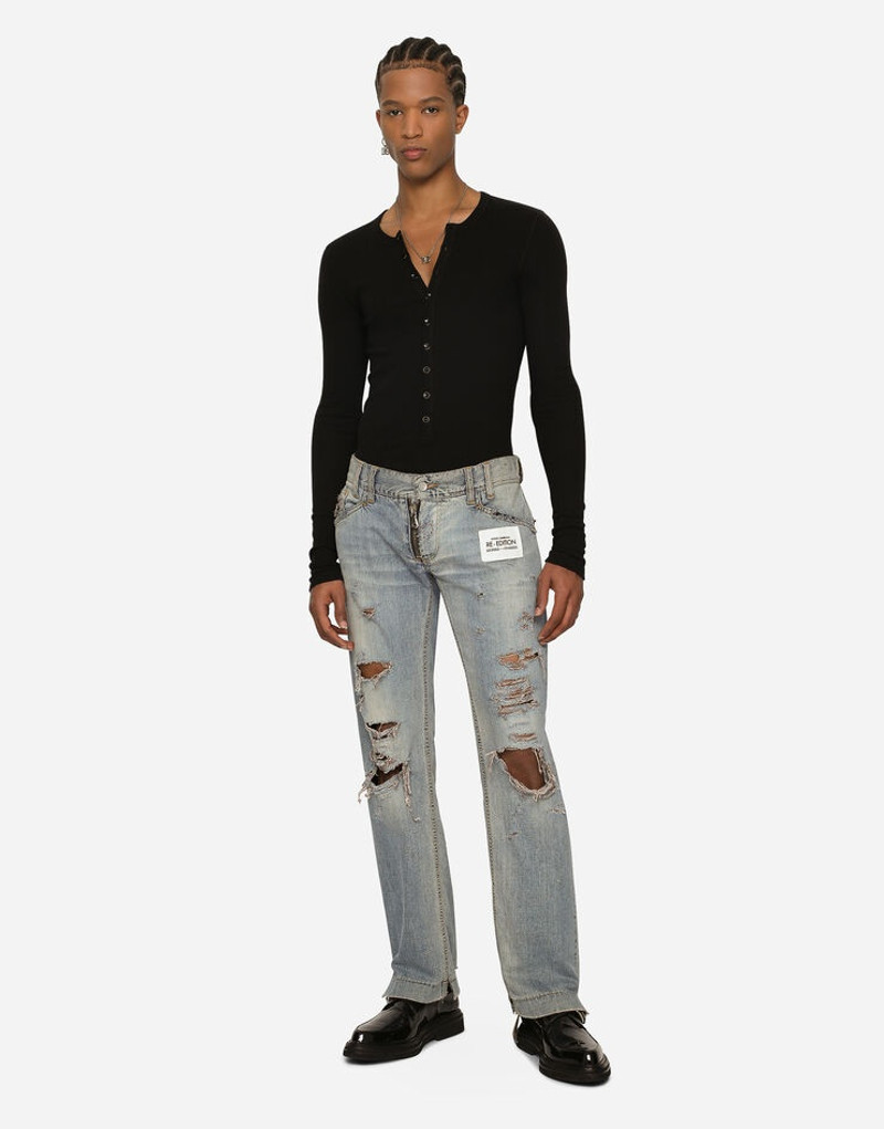 Dolce & Gabbana Washed denim jeans with rips outlook