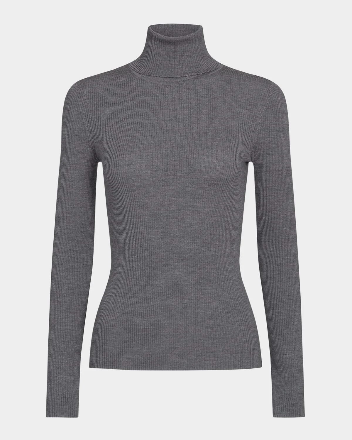 Rib-Knit Wool Turtleneck Sweater - 1