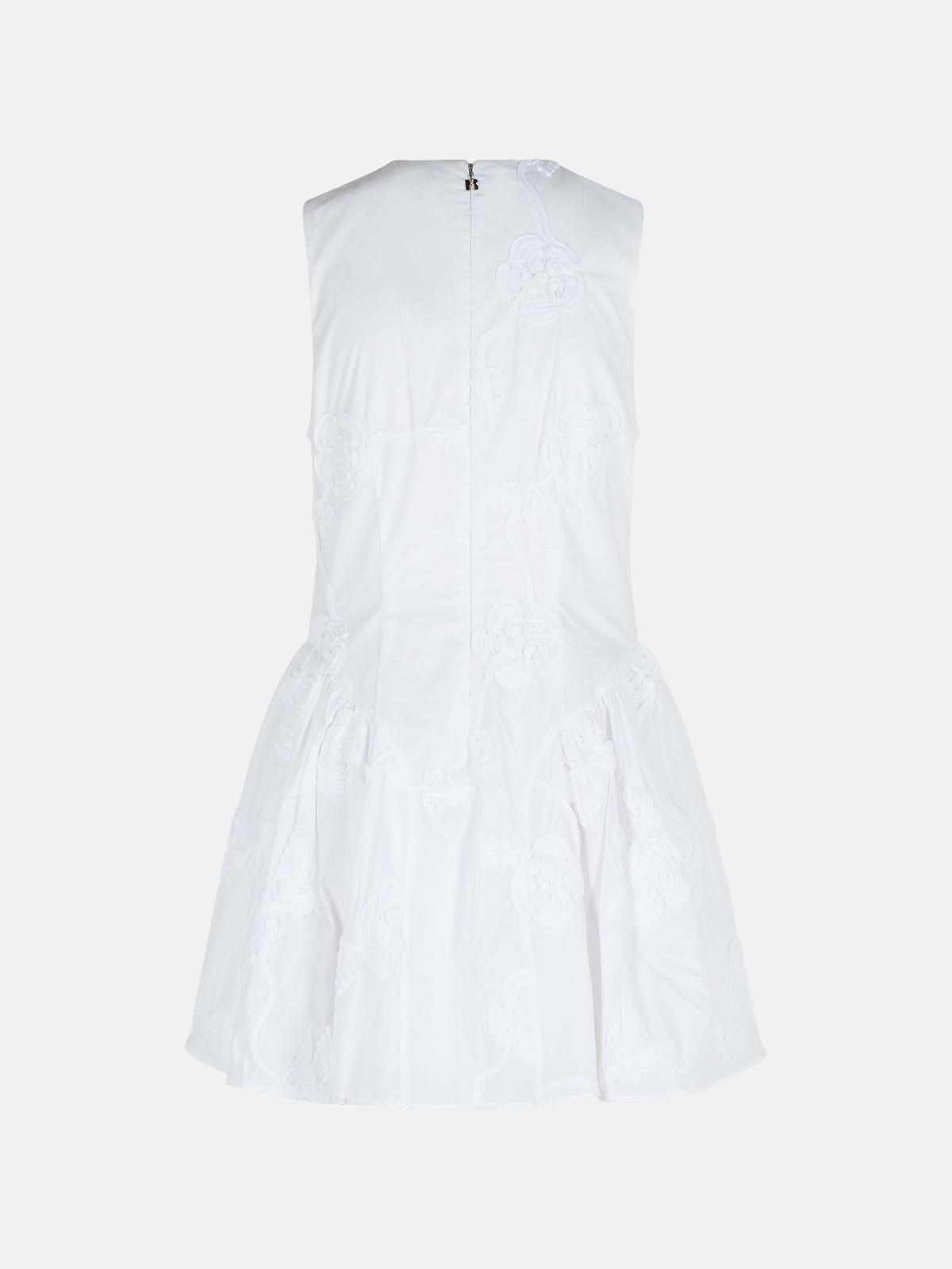 BRIGHT WHITE COTTON POPLIN MINI DRESS - 3