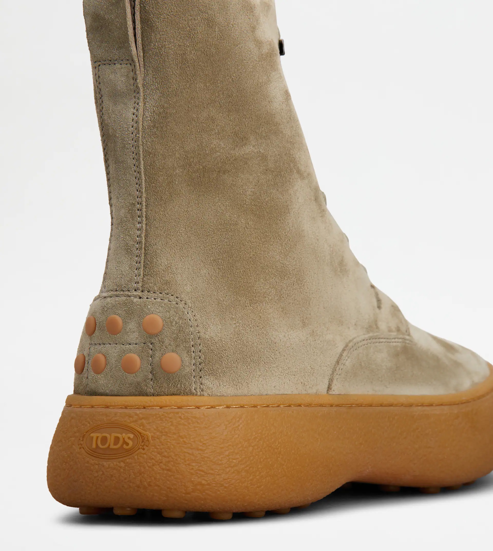 TOD'S W. G. LACE-UP ANKLE BOOTS IN SUEDE - BEIGE - 5