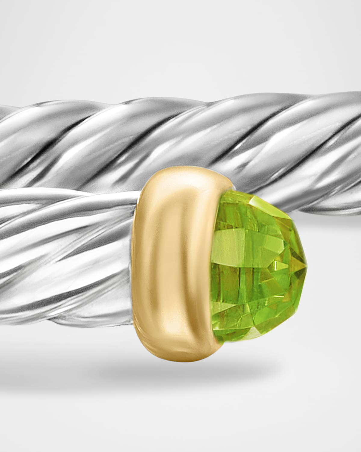 Cable Flex Bracelet with Gemstone in Silver and 14K Gold - 5