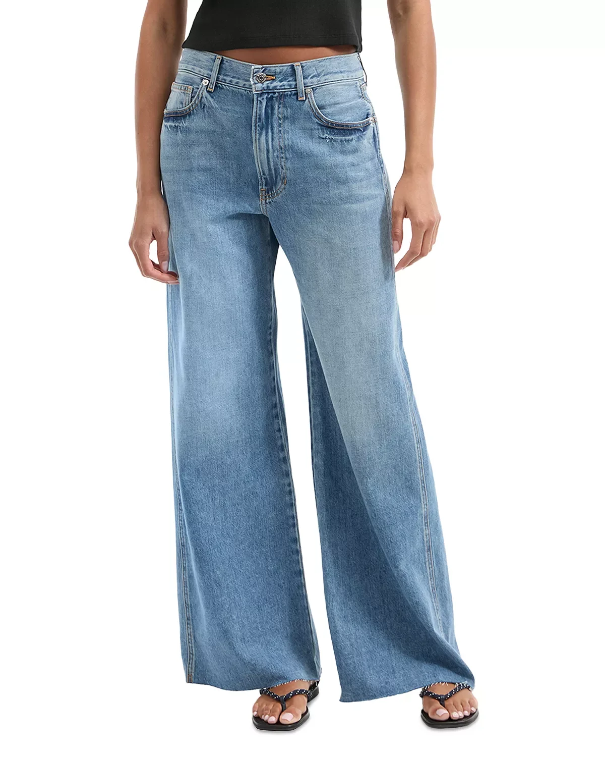 Kasey High Rise Wide Leg Jeans in Dusted Glare - 1