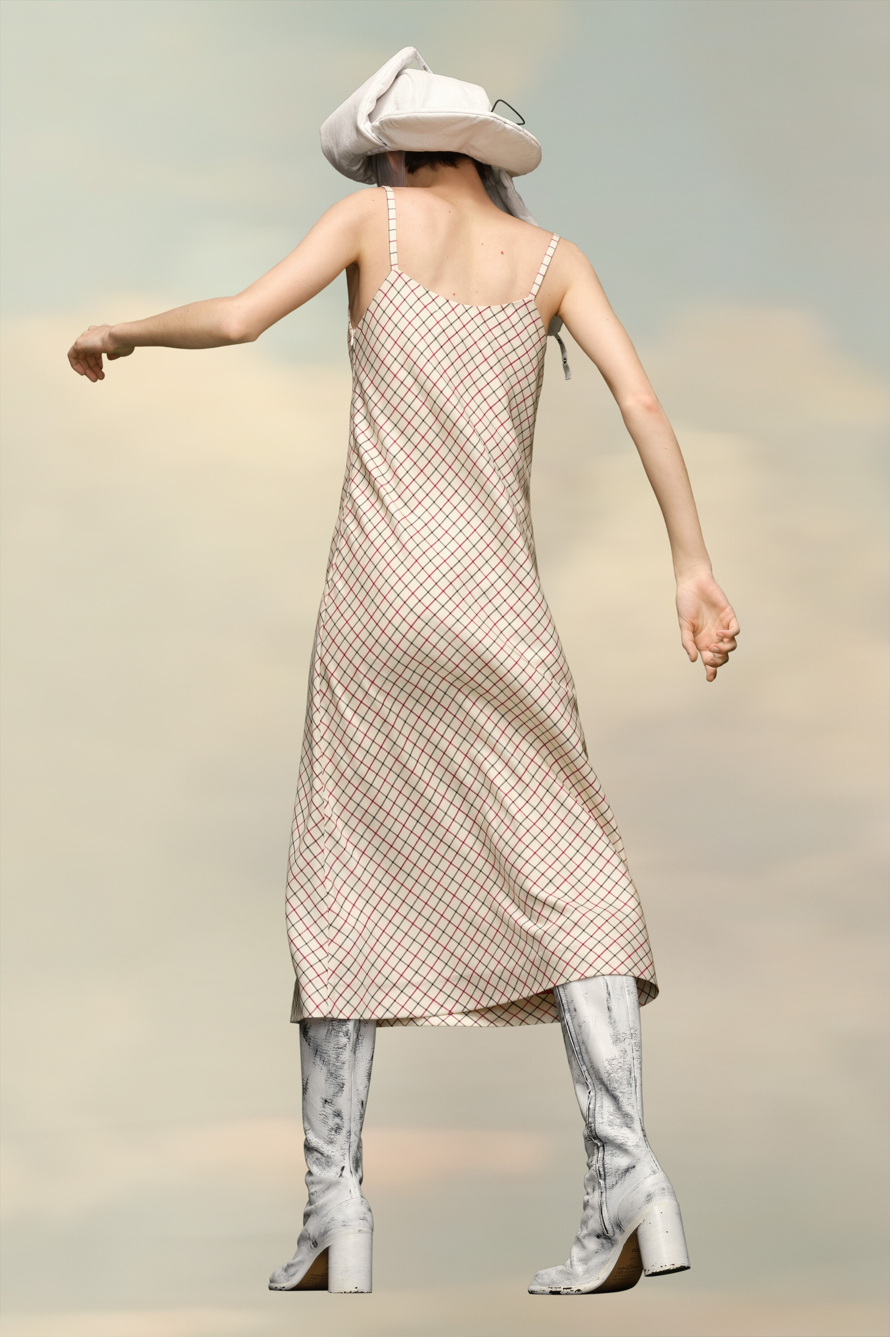 Checked Wool and Silk Dress - 4