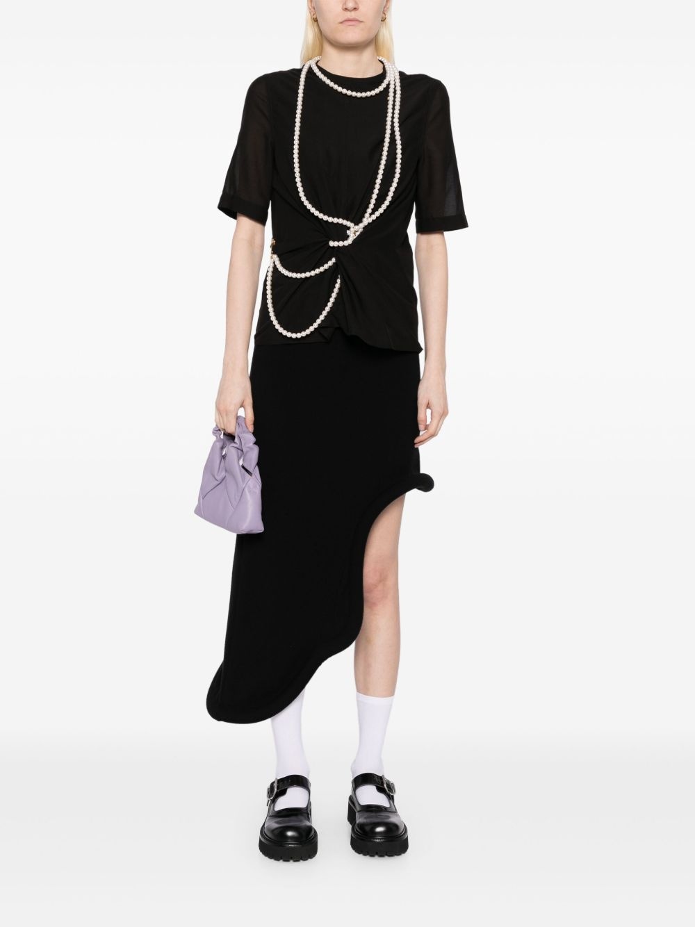 pearl-embellished T-shirt - 2