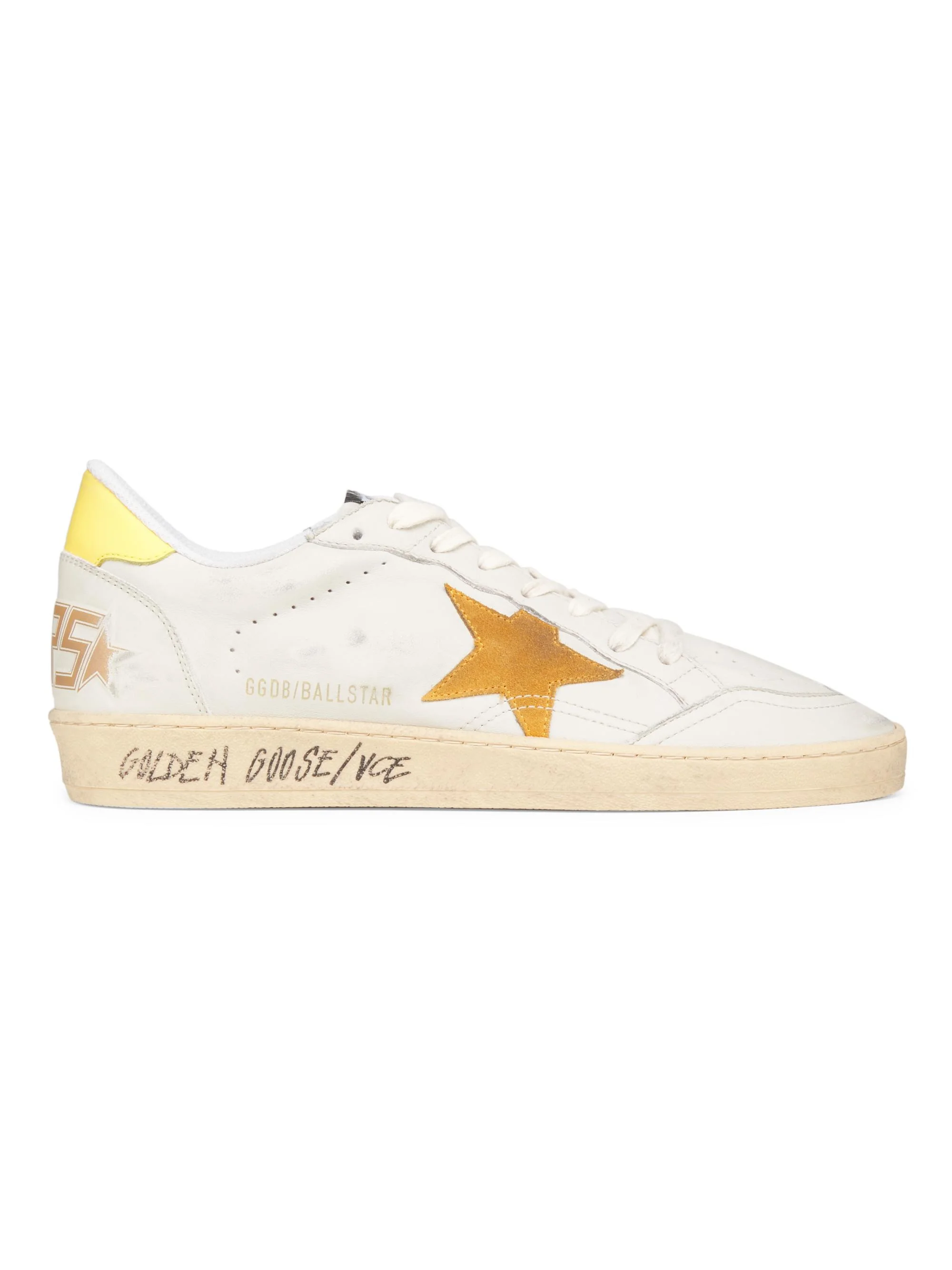 Men's Ball Star Leather & Suede Sneakers - White Cathay Spice Mimosa - 1