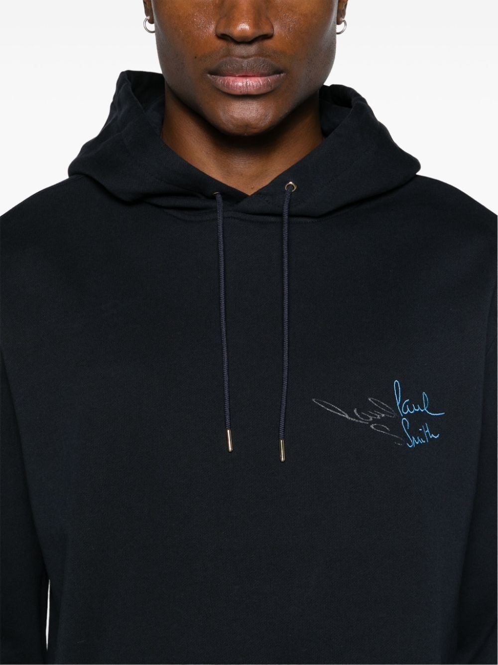 logo-embroidered organic cotton hoodie - 5