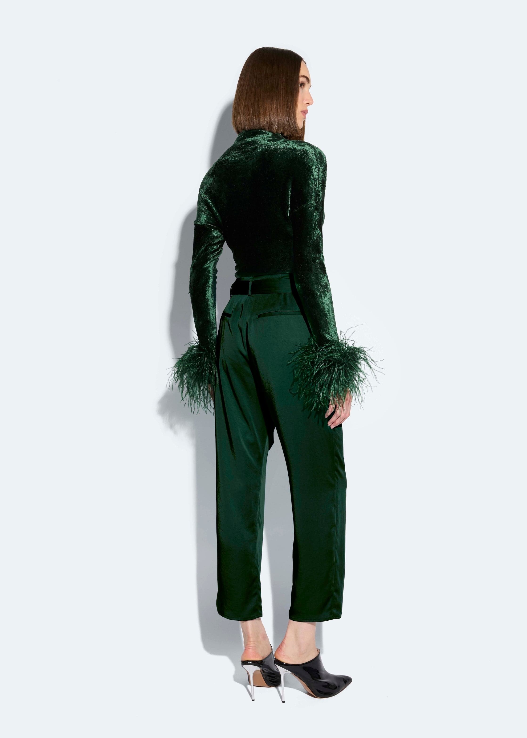 Satin Belted Cropped Pant - 3