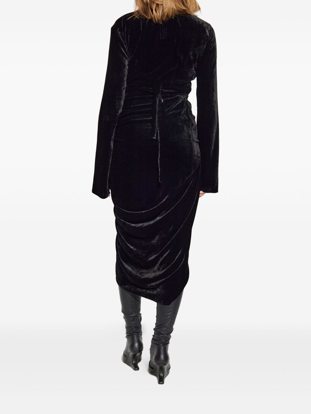 draped velvet dress - 3