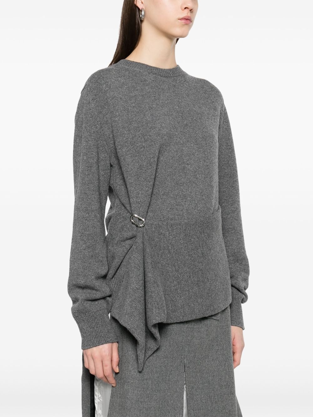 draped panel sweater - 3