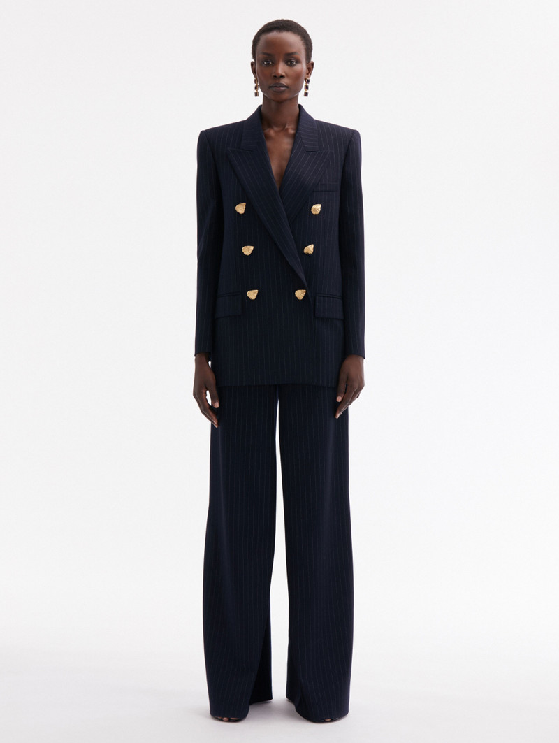 Oscar de la Renta PINSTRIPED DOUBLE-BREASTED JACKET outlook