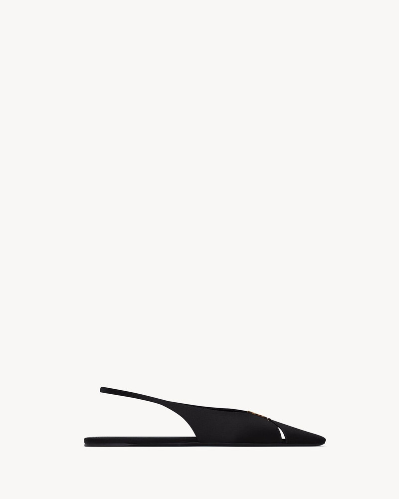 SAINT LAURENT BABYLONE SLINGBACK FLATS IN SATIN CREPE outlook