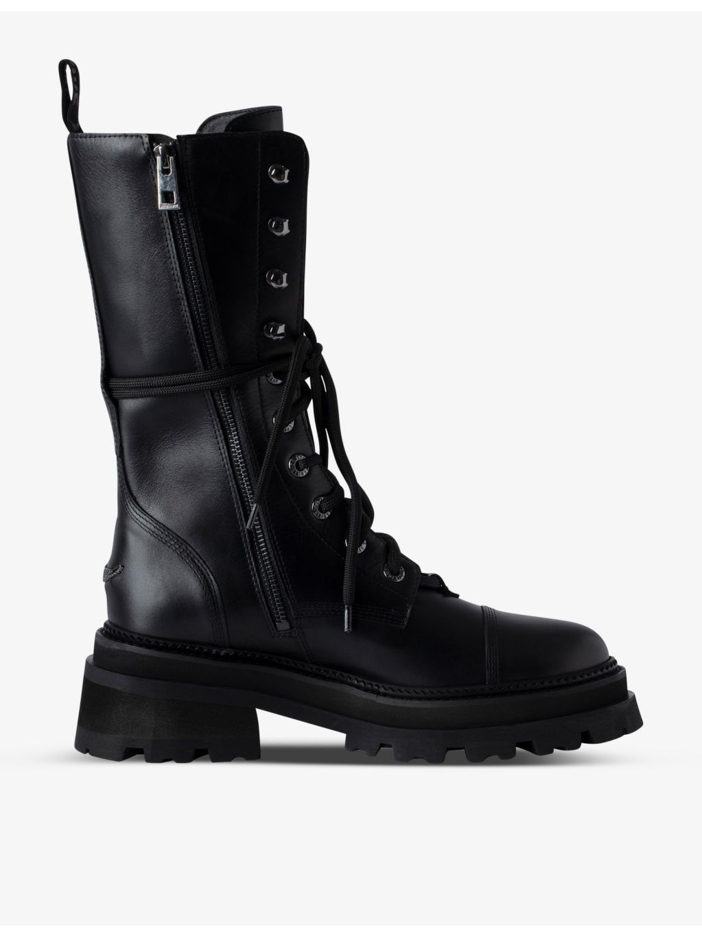 Wing-embellished leather ankle boots - 3